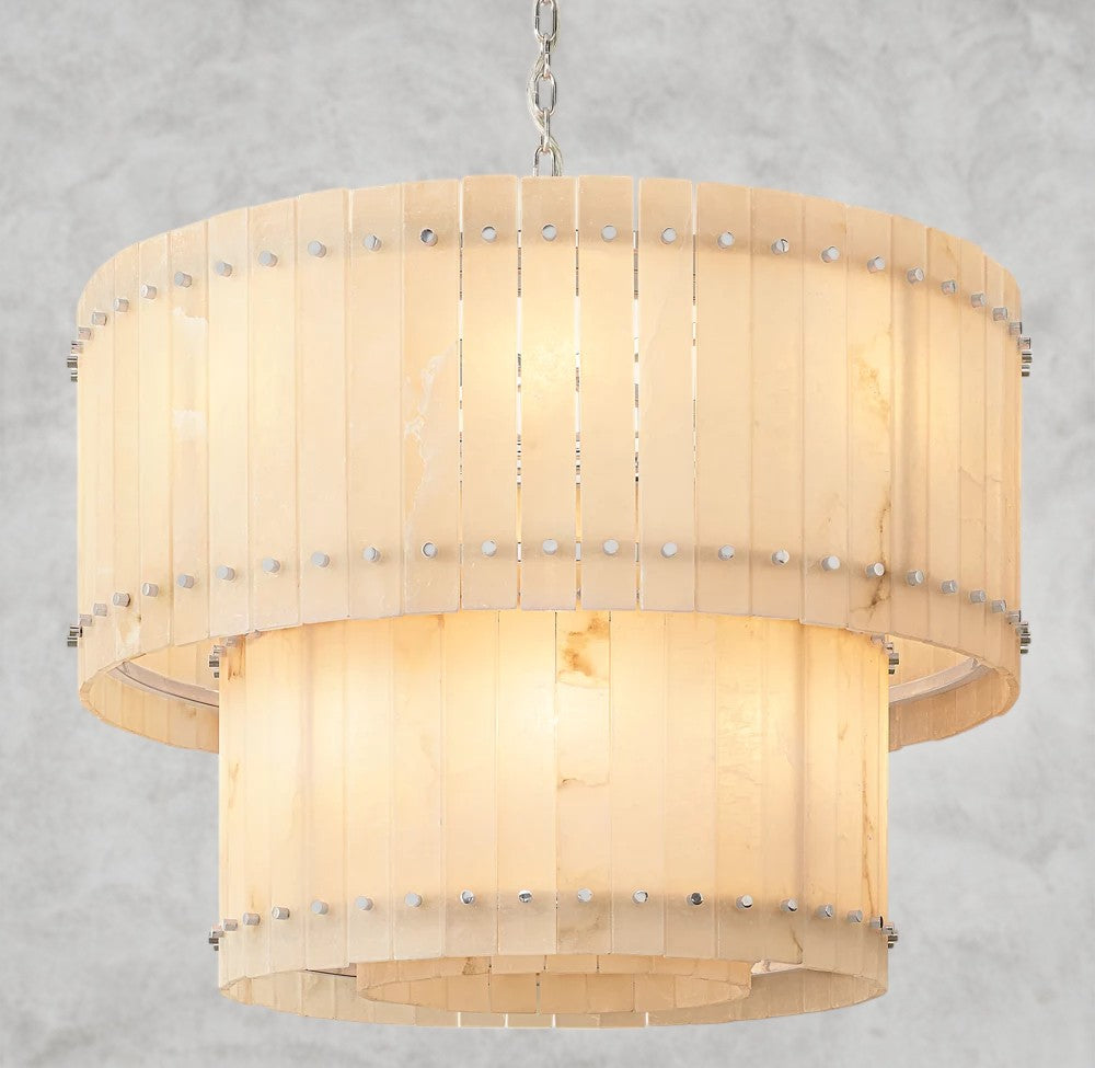 San Marco Alabaster Round Tiered Chandelier 22", 37", 48", 60"